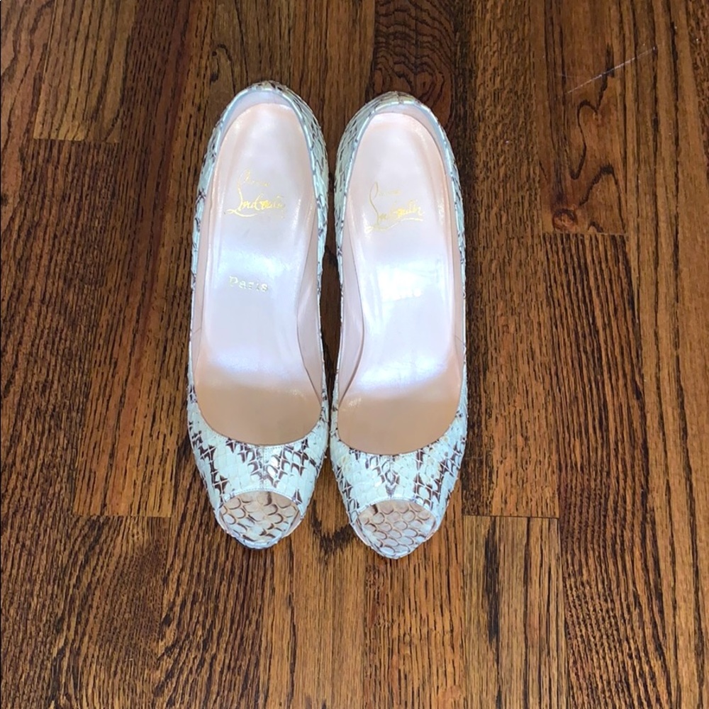 Cream snakeskin Louboutin heels